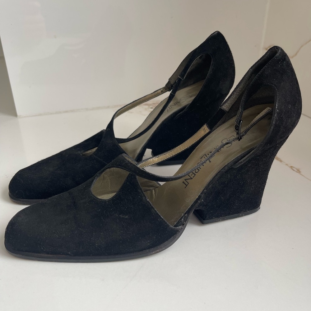Yves Saint Laurent vintage Suede Mary Jane Wedges